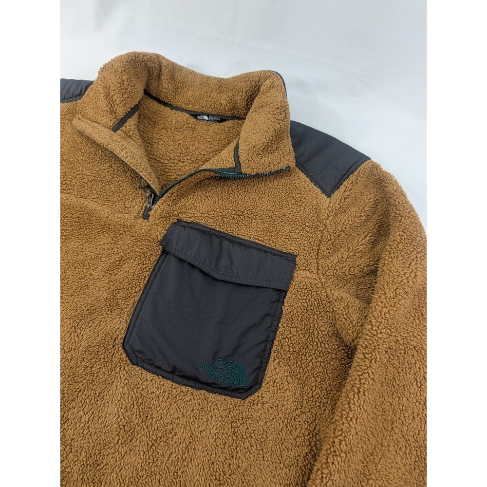 The North Face Men's XL High Pile Sherpa Pullover Fleece Jacket Brown